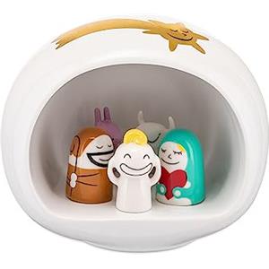 Alessi Amgi10Set - Set Presepe Di Design Con Riproduzione Della Grotta E Statuine In Porcellana Decorate A Mano, 10 Pezzi, Multicolore, ‎4.01 x 29.01 x 21.51 cm; 1.47 Kg