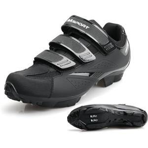 Msport Scarpe MTB Scarpe Ciclismo Spining Uomo/Donna Traspirante Antiscivolo Compatibile Pedali con Sistema SPD - N03 37 EU