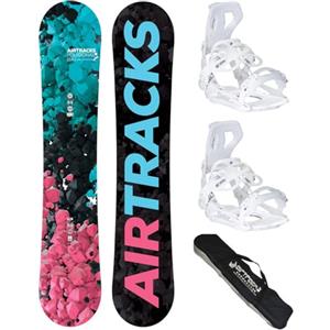 Airtracks Snowboard Set TAVOLA Polygonal Donna 154cm+ATTACCHI Master W S+Sacca/Nuovi