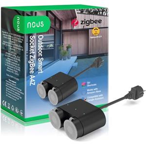 Nous A4Z Zigbee Presa Smart Home Ciabatta Multipresa Elettrica Esterno con Misuratore Consumo Elettrico Compatibile con Alexa, Google Home Assistant, Tuya Domotica Casa Intelligente Presa Temporizzata