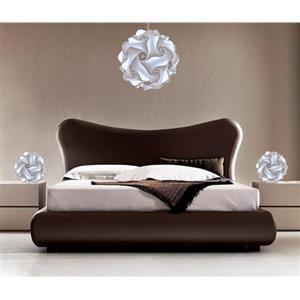 Lampadesign® Set Luci Camera da Letto moderna Lampadario e 2 Lampade sfere da comodino a Led FIOCCO Coppia abat jour Lumi Comodini stanza Lampada Sospensione soffitto vintage Lampadine luce fredda