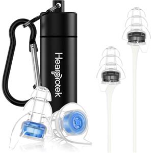 Hearprotek Tappi per orecchie antirumore, 2 paia riutilizzabili protezione dell'udito ad alta fedeltà tappi orecchie musica per la riduzione del rumore,le feste, i festival e i concerti, moto, aereo
