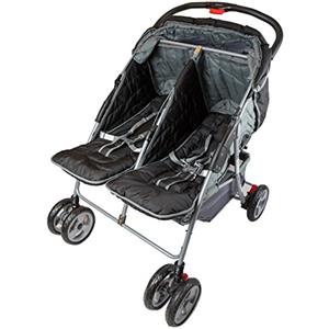 Bambino World Passeggino fratelli o gemellare Deluxe Tandem - BambinoWorld | Passeggino doppio | due bambini | gemmelli (nero)