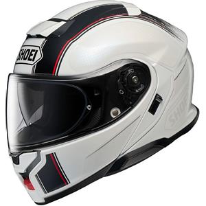 SHOEI NEOTEC 3 SATORI TC-6 Casco Modulare in Fibra Bianco Nero con Visiera Trasparente e Pinlock