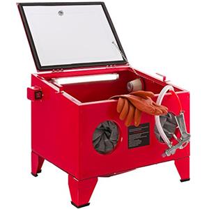 Arebos Cabina di Sabbiatura Sabbiatrice Dispositivo di Sabbiatura | 90 litri | Rosso | Acciaio | 125 PSI