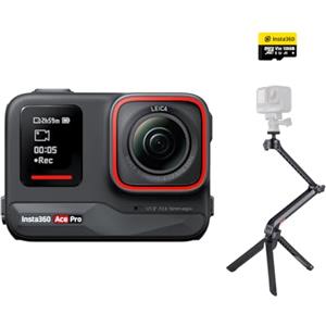 Insta360 Ace Pro Kit Creativo - Action cam impermeabile Co-disegnata con Leica, sensore da 1/1.3 e riduzione del rumore per una qualità d'immagine imbattibile, 4K120fps, schermo orientabile da 2,4