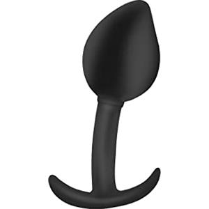 QIJIHE Plug anale a forma di fiore, manico lungo, morbido, in silicone, profondo in anale, diametro 32 - 35 - 40 mm, per uomini, donne, coppie, principianti (S), Nero