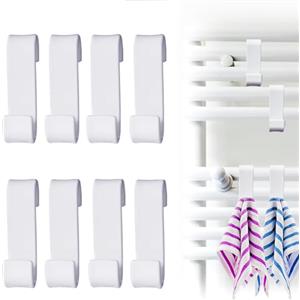 Fengxunzmm 8 Pezzi Ganci Termoarredo Bagno, Appendini per Termoarredo, Gancio per Radiatore in Plastica, Gancio per Scaldasalviette, Gancio per Radiatore Bagno, datto per Bagno e Cucina Ganci (Bianco)