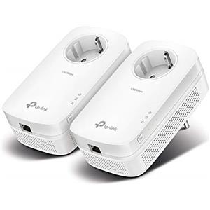 TP-Link TL-PA8010P KIT Powerline AV1300 con porta Gigabit e Schuko presa elettrica integrata, Plug & play, non richiede alcuna configurazione, Bianco