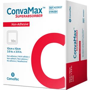 Convatec ConvaMax Superabsorber Non-Adhesive 10x10 cm - Medicazione Sterile Assorbente per Lesioni (Confezione da 10)