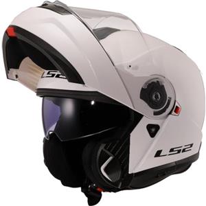LS2, Casco Moto Modulare STROBE II Gloss White, XXL