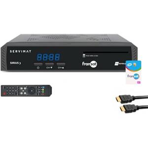 SERVIMAT - Ricevitore TV satellitare HD + scheda Viaccess Fransat PC7 + cavo HDMI 2M