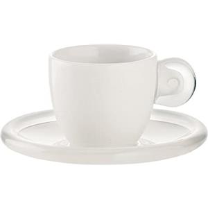 Guzzini Gocce Set 6 Tazzine Caffe con Piattino, Porcellana, 6 unità, 250 ml (Confezione da 1)
