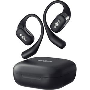 SHOKZ Auricolari OpenFit open-ear, auricolari Bluetooth True Wireless con microfono, auricolari con gancio, ricarica rapida, 28 ore di riproduzione, impermeabilità IP54 - Nero