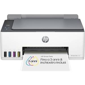 HP Smart Tank 5105 1F3Y3A, Stampante Multifunzione a Colori, Serbatoio d'Inchiostro ad Alto Volume di Stampa, Fino a 6000 Pagine (Nero) e 6000 Pagine (Colore), F/R manuale, USB, Wi-Fi, Bianca