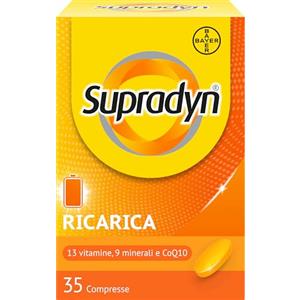 Supradyn Ricarica Multivitaminico Completo, Integratore Stanchezza, 35 cpr | 13 Vitamine e 9 Minerali, Coenzima Q10, Integratore Energia Uomo Donna, Senza Glutine, Senza Lattosio, Scorta 1 Mese