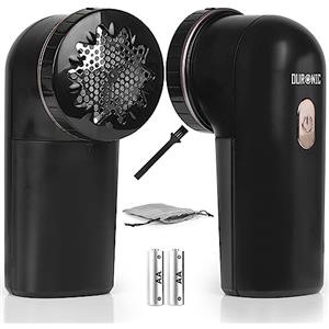 Duronic FS22 BK Levapelucchi Elettrico Portatile | 2 velocità | Custodia e pennello incluso | Adatto per tutti i tipi di tessuti | Batterie incluse | Protezione Capi | Rimuovi lanugine