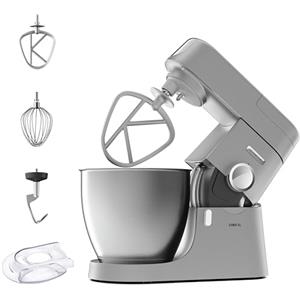 Kenwood KVL4100S Impastatrice Planetaria Chef XL con Ciotola da 6,7L, 3 Ganci di Miscelazione, Personalizzabile con oltre 25 Accessori Opzionali Acquistabili Separatamente, Potenza 1200W, Silver