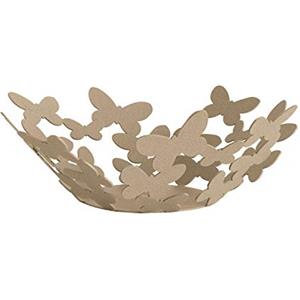 Arti & Mestieri Centro Tavola Piccolo in Ferro con Farfalle - Design Moderno Beige, 28 x 11 cm