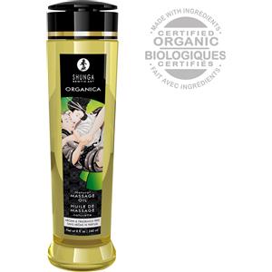 SHUNGA Olio di Massaggio Naturale Organico - 240 ml - Effetto Anestetico, Texture Morbida e Fragranza Neutra