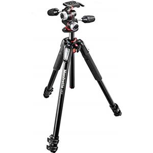 Manfrotto Kit Treppiede 055XPRO a 3 Sezioni con Testa su 3 Assi in Alluminio, Kit Professionale Accessori Fotografia, Treppiede Fotocamera con Testa Fotocamera