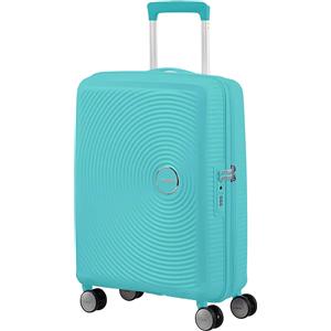 American Tourister Trolley Bagaglio a Mano Soundbox Spinner 55/20 Tsa Exp 4 Ruote Poolside Blue