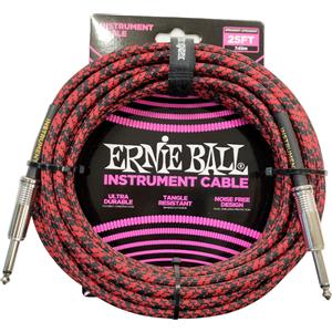 Ernie Ball Cavo Intrecciato per Strumenti Musicali 7,62 m Jack Dritto/Dritto Rosso/Nero