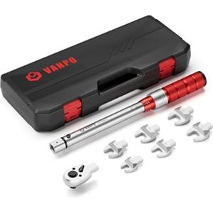 VANPO 9x12mm Chiavi Dinamometriche intercambiabile, Chiave Dinamometrica 10-100Nm, Testa a Cricchetto da 3/8, 10/13/14/15/17/19mm Testa ad Estremità Aperta, per Riparazione Dell'aria Condizionata