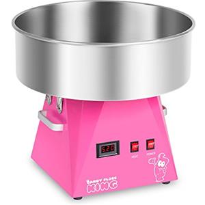 Royal Catering RCZK-1030-W-R Macchina Zucchero Filato Professionale (Ø 52 cm, 1030 Watt, 1 porzione /30 s, Display LED, Acciaio Inox) Rosa