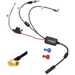 Audioproject A391 - Splitter amplificatore antenna DAB compatibile da SMB a DIN per Sony Pioneer JVC Kenwood Blaupunkt Alpine FM splitter antenna autoradio radio digitale DAB+ Plus adattatore per auto
