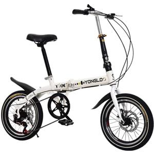 RUFTUP mini bici pieghevole, 16 pollici, velocità variabile, doppio freno a disco, adulto, piccolo scooter