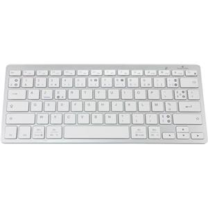 Bluestork - Tastiera wireless Bluetooth per PC, compatibile con Windows 11,10, 8 e Mac OS - Mini tastiera PC/Mac francese AZERTY, compatta, ultra sottile, leggera, silenziosa - Nuovo 2024 (bianco)