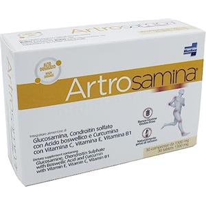 Kaxilu ARTROSAMINA 30CPR 1200MG - Integratore alimentare di Glucosamina, Condroitin solfato con Acido boswellico e Curcuminoidi con Vitamine