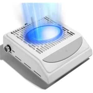 MOKEKA Aspiratore Unghie Professionale 80W per Unghie - Aspirapolvere per Manicure con Velocità Regolabile, Filtro Riutilizzabile e USB per Ricarica Smartphone