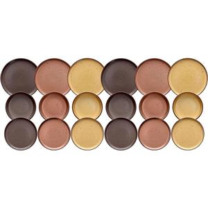 TOGNANA Bruges Set 18 pezzi per 6 Persone Piatti Colorati in Stoneware