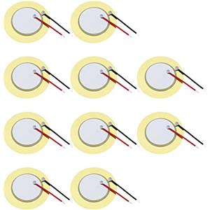 YINETTECH 10 dischi piezoelettrici da 35 mm, pickup acustico, con trasduttore, microfono, cicalino, batteria, chitarra, elementi piezoelettrici per strumenti acustici