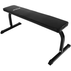 Physionics® Panca Piatta - 115/51/48 cm, Telaio in Acciaio, Cuscino Imbottito, Carico Massimo 200 kg - Panca per Sollevamento Pesi, Piana, da Allenamento, Fitness, Palestra, per Addominali