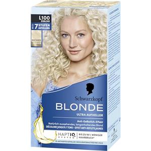 Blonde Schwarzkopf Blonde Sbiancante L100 Biondo ghiaccio (175 ml), tintura per capelli per schiarire i capelli con olio attivato con sistema HaptIQ, fino a 7 livelli senza giallo