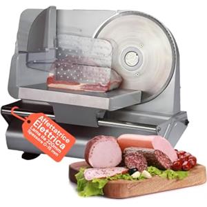 Avilia Affettatrice Elettrica da Casa, con lama da 220mm cm, 150W Affettatrice Professionale con Piedini Antiscivolo e Interruttore ON/OFF, Spessore Preciso 0-15 mm per Affettare Cibi, Carne, Pane