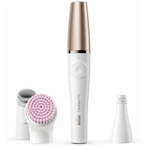 Braun FaceSpa Pro, Epilatore Viso Donna, Accessori per Epilazione e Pulizia Viso, Depilatore Donna Idea Regalo, SE912 Bianco e Oro