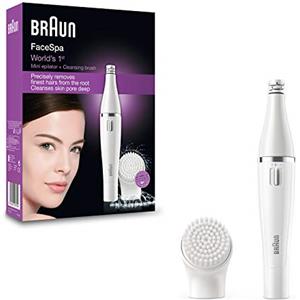 Braun FaceSpa 810 Epilatore Donna per il Viso con Spazzola di Pulizia per Epilare e Pulire il Viso, con Batterie Supplementari