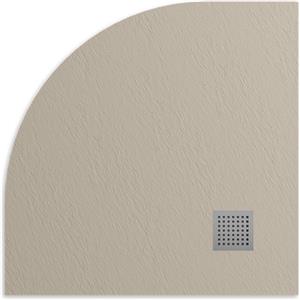 Parama Piatto Doccia semicircolare 90x90 effetto pietra colore avorio | Lithos