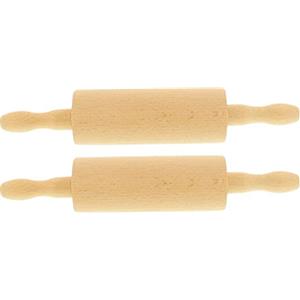 teemando® 2 rotoli di pasta in legno per bambini, 26 cm, asse girevole, rotolo di marzapane, facile da stendere con il mini mattarello