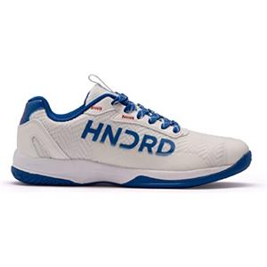 HUNDRED Xoom Pro, scarpe da badminton professionali antitraccia da uomo | Materiale: ecopelle | Adatto per tennis indoor, squash, ping pong, basket e padel (Bianco/Blu, EU 43, UK 9, US 10)