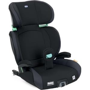 Chicco Quizy i-Size, Seggiolino Auto Bambini 3-12 Anni (100-150 cm), Facile da Installare con Sistema Isofix, Reclinabile, Regolabile in Altezza, con Braccioli Imbottiti e Seduta Confortevole, Nero