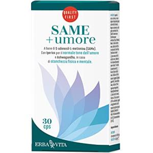 ERBA VITA Same + Umore integratore alimentare a base di estratti vegetali e vitamine che favoriscono il rilassamento e il benessere mentale - 30 Compresse