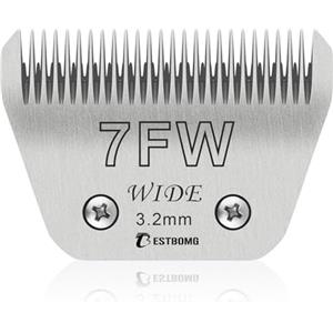BESTBOMG Lame Larghe e Rimovibili 7FW per la toelettatura degli Animali Domestici,compatibili con tosatrici Andis,Oster A5,Wahl KM10/Moser 45/Masterclip A5,Lunghezza di Taglio 1/8 Pollici (3,2 mm)