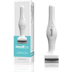 INCELLICE Derma Stamp - INCELLICE Dermastamp 0.5mm 175 Titanio Aghi Professionale Microneedling Stamp per Viso, Microaghi Pen Derma Roller Timbro Uomini e Donne, Derma Stamper per Uso Domestico