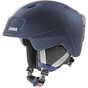 uvex heyya pro, casco da sci leggero per bambini, regolazione individuale delle dimensioni, aerazione ottimizzata, race midnight, silver matt, 51-55 cm