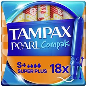 Tampax Compak Pearl Assorbenti Interni Super Plus con Applicatore, 18 Pezzi